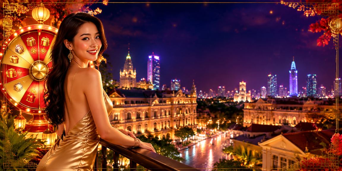 Không khí sôi động tại TP Hồ Chí Minh với trò chơi may mắn và ánh đèn neon về đêm